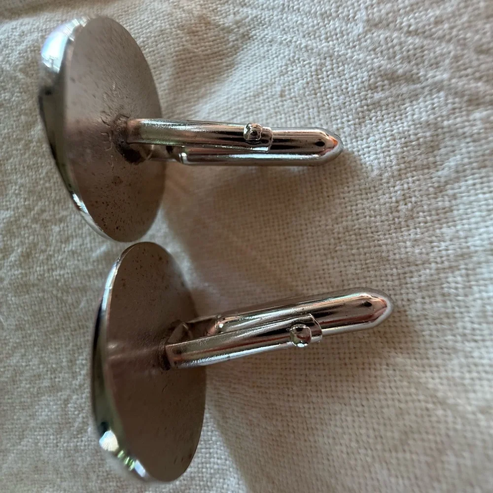 VINTAGE SWANK‎ Silver-TONE CUFFLINKS Signed Estate